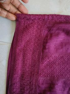 Maroon Striped Kurta