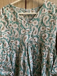 Elegant Teal Paisley Print Kurta