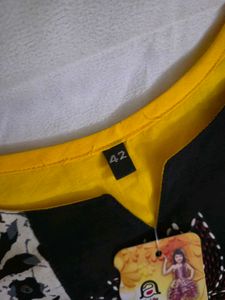 Vibrant Yellow Kurta with Patchwork