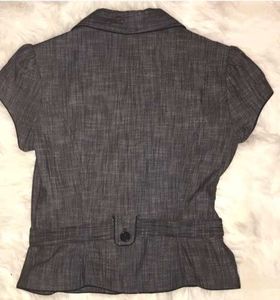 Grey Heathered Short Sleeve Blazer
