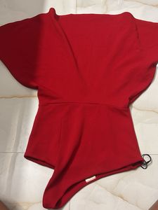 Red one shoulder dress
