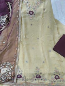 Elegant gota work organza suit