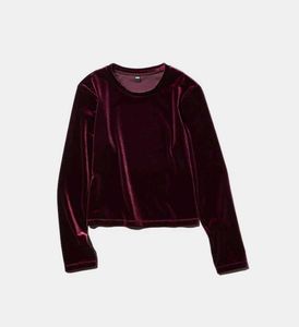 Uniqlo Wine Color Soft Velour Long Sleeve T-Shirt