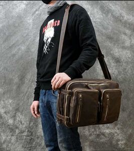 Genuine Leather Multi-Pocket Bag 4 in 1