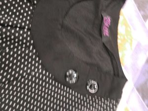 Black &amp; White Polka Dot Top