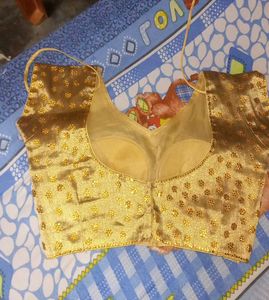 Golden Embellished Saree Blouse
