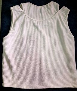 White Cutout Tank Top