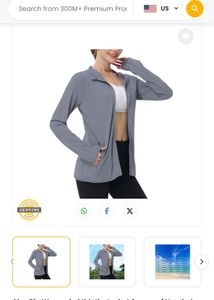 Women's Gray Zip-Up Sun protection hoodie