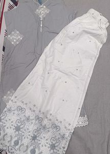 Grey Kurta Set with White Pants