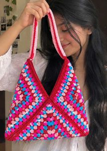 Handmade Crochet Granny Square Bag