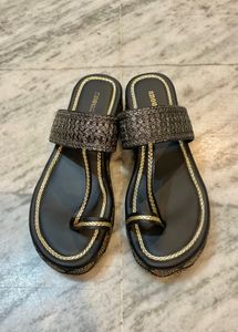 Elegant Black & Gold Sandals