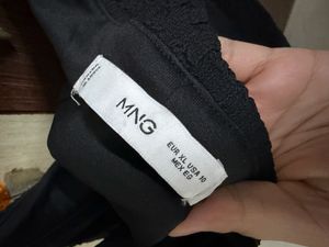 Mango Boat Neck Textured Bodycon Midi D