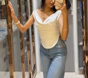 Elegant White Cowl Neck Top