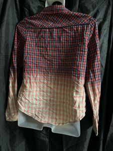 Stylish Plaid Dip-Dye Shirt