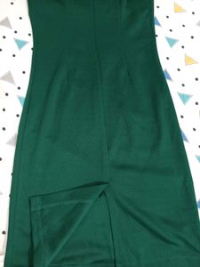 Elegant Green Cowl Neck Dress