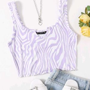 Shein Zebra Print Crop Top