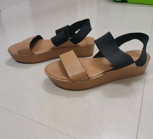 Light Tan Platform Heel Sandals