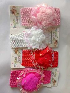 4 Pack Baby Headbands with Flower Accents