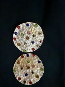 Silver Multi Color  Earrings