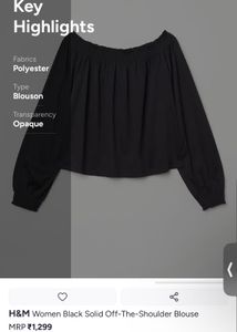 H&amp;M Black Off-the-Shoulder Blouse