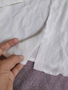 Cream Collared Button-Up Shirt