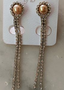 Elegant Pearl & Crystal Drop Earrings