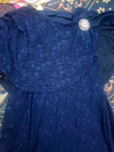 Elegant Navy Blue Embellished Gown