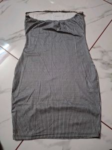 Gingham Strapless Mini Dress