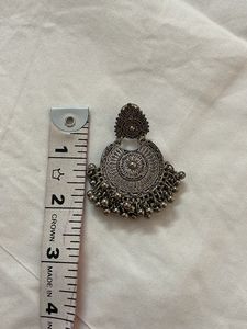 Boho Oxidized Silver Jhumka Earrings