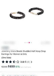 ✨️Sparkly Black Hoop Earrings🖤