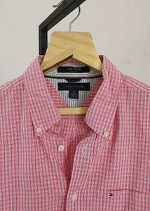 Tommy Hilfiger Men's Pink Gingham Shirt