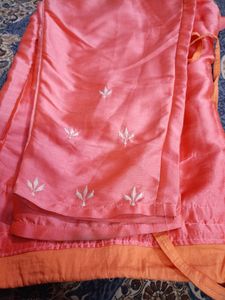 Silk Suit (kurti Pant Set With Cotton Dupatta)