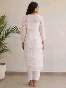 Elegant White chikankari kurti