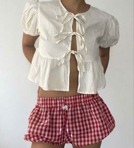 White Puff Sleeve top n Balloon shorts Co-ord set