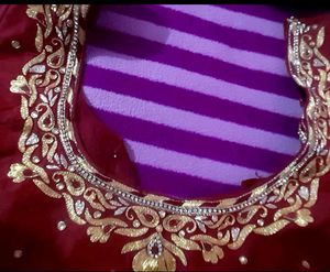 Elegant Red Aari Embroidered Blouse
