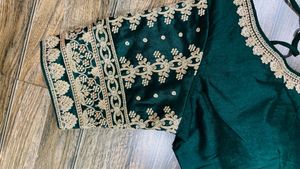 Elegant Emerald Green Embroidered Blouse