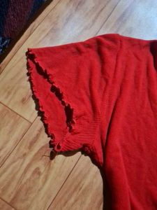 Cute Red Lettuce Trim Top