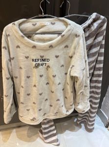 Cozy Heart Print Pajama Set
