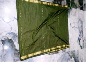 Elegant Green Saree with Gold Border