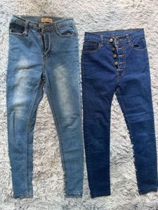 Pair of Women's Blue Denim Jeans