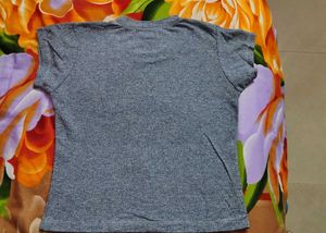Grey crop top with Moustache Graphic