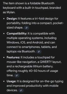 Mylan all in one Bluetooth foldeble keyboard