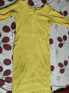 Yellow Embroidered Kurta
