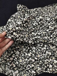 Black Floral Mini Skirt