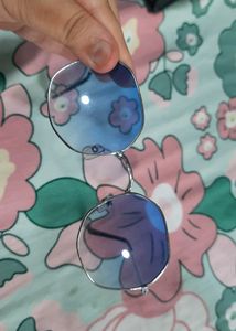 Round Blue Lens Sunglasses