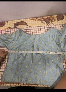 Elegant Grey Silk Blouse with lehenga