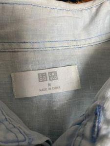Light Blue uni qlo shirt