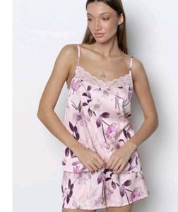 Floral Print Satin Pajama Set