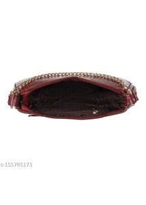 Maroon Textured Handbag