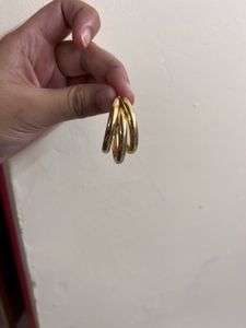 Gold Tone Multi Hoop Earrings